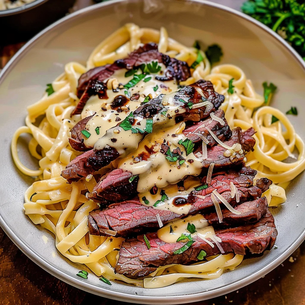 The Best Creamy Steak Pasta Alfredo Recipe