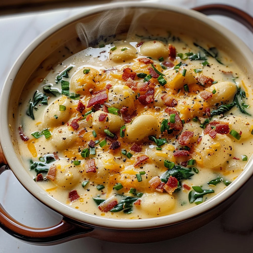 Bacon Cheddar Gnocchi Soup