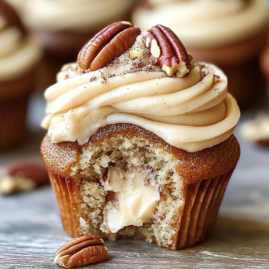 Banana Cinnamon Pecan Cupcakes with Cream Cheese Frosting