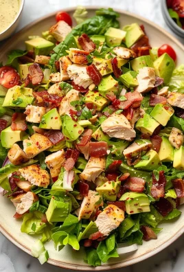 Chicken Bacon Avocado Chopped Salad with Lemon Vinaigrette