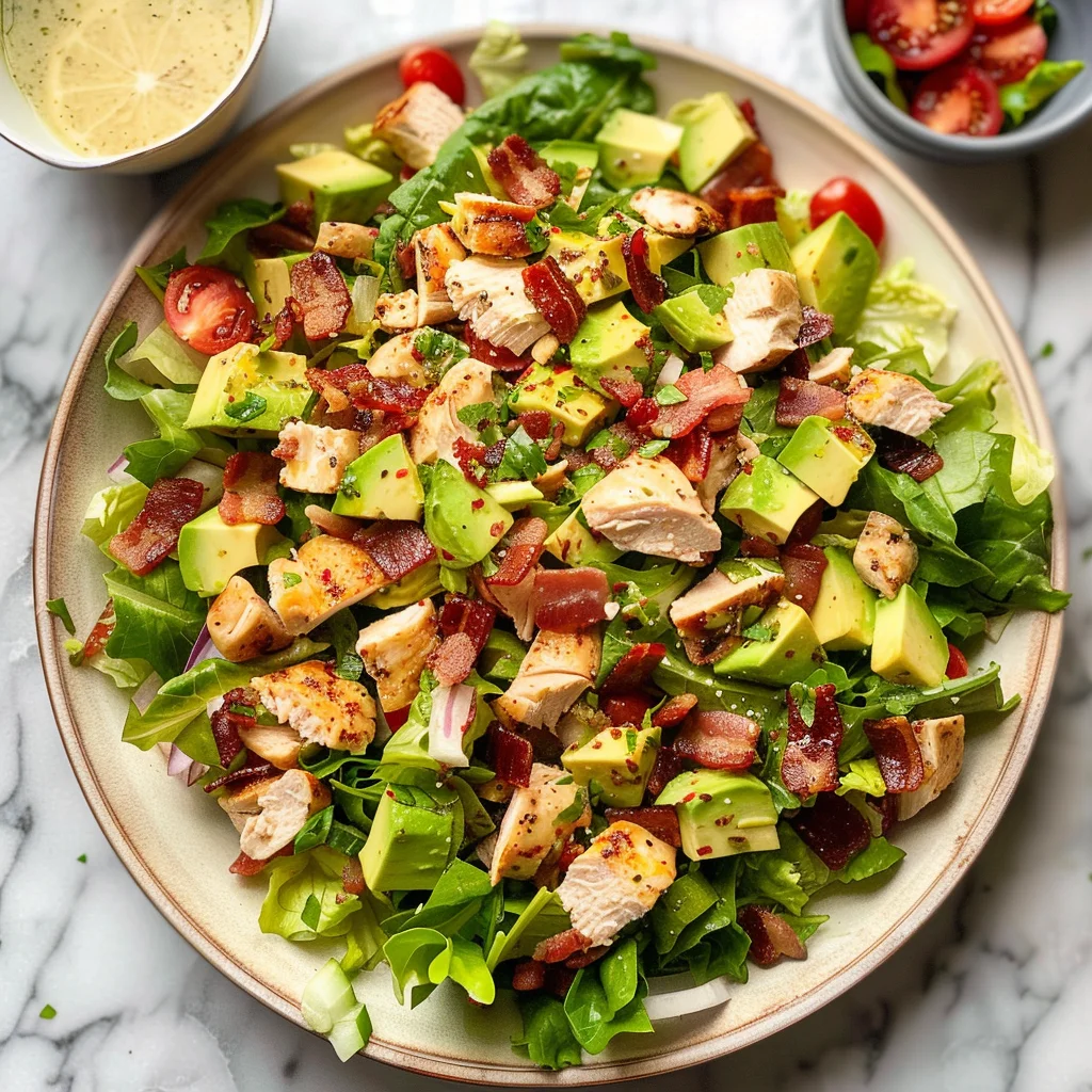 Chicken Bacon Avocado Chopped Salad with Lemon Vinaigrette