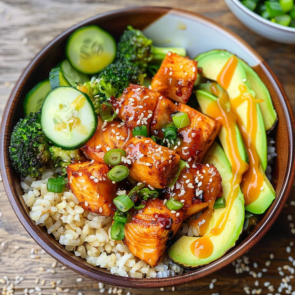 Crispy Bang Bang Salmon Bites Bowls