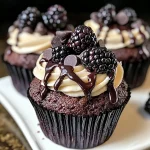 Decadent Dark Chocolate Blackberry Cupcakes