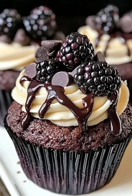 Decadent Dark Chocolate Blackberry Cupcakes