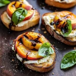 Grilled Peach and Burrata Crostini