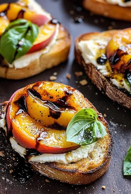 Grilled Peach and Burrata Crostini