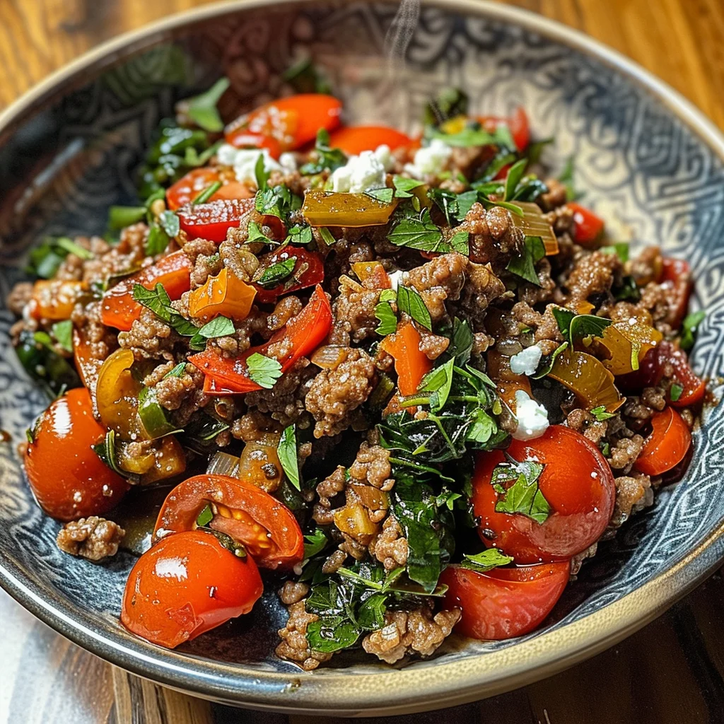 Mediterranean Ground Beef Stir Fry