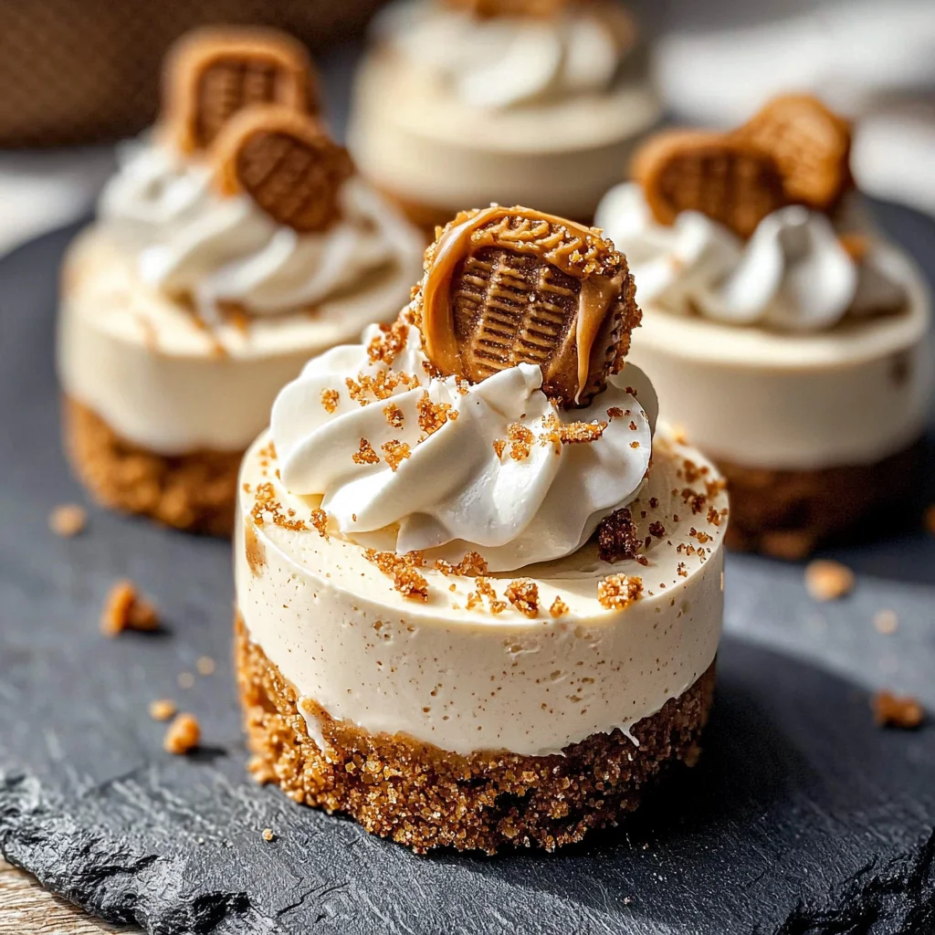 No Bake Mini Biscoff Cheesecakes