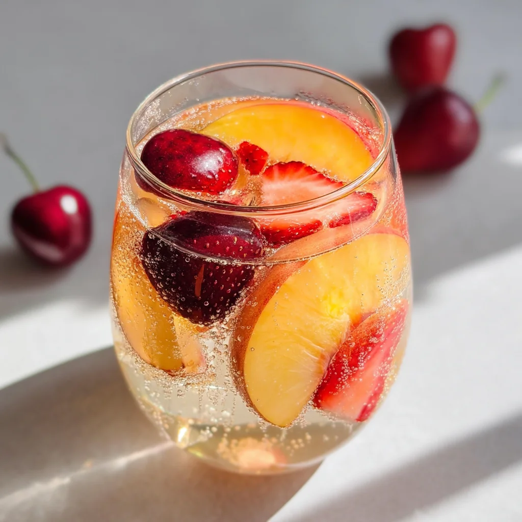 Peach Strawberry Cherry Summer Sangria