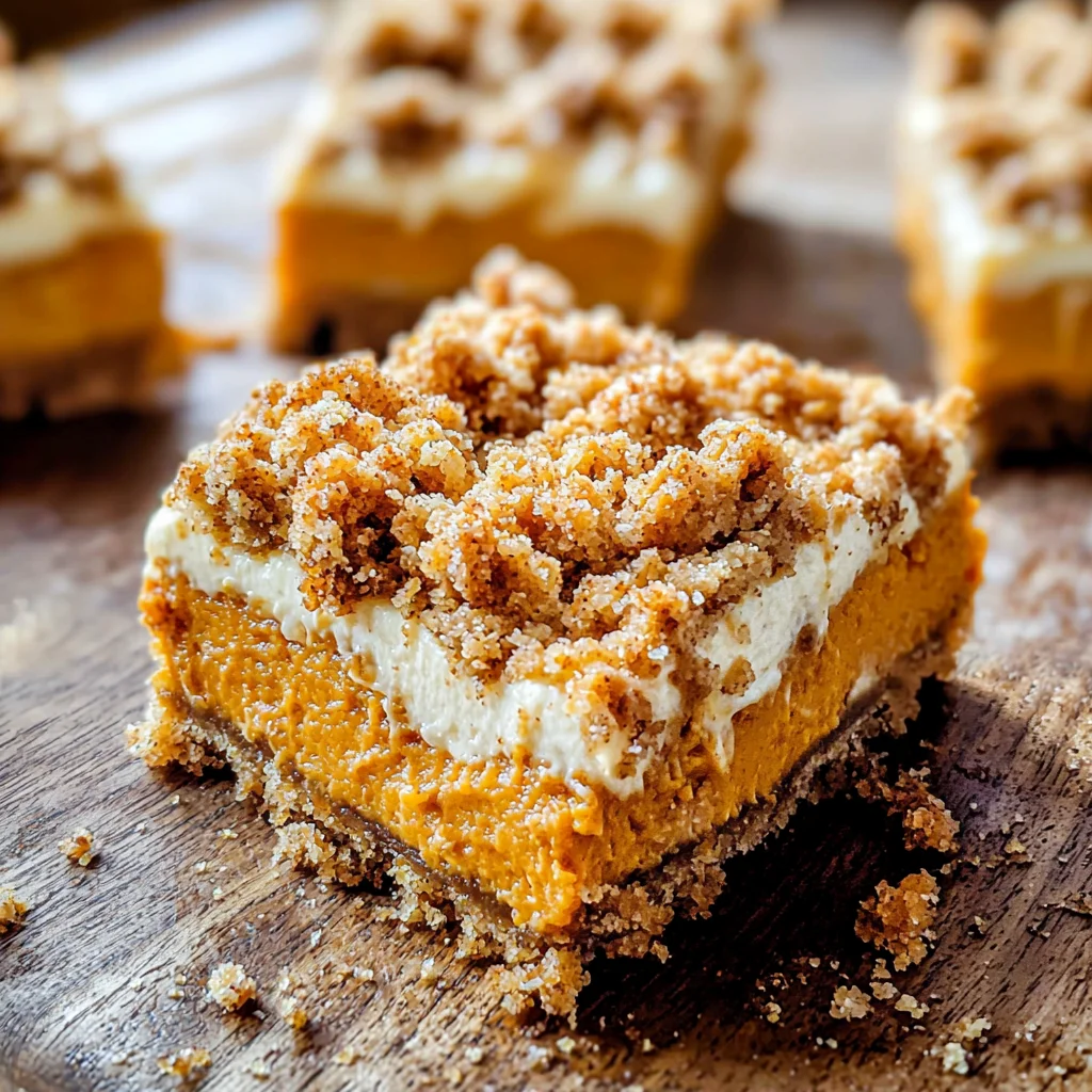 Pumpkin Cheesecake Bars with Streusel