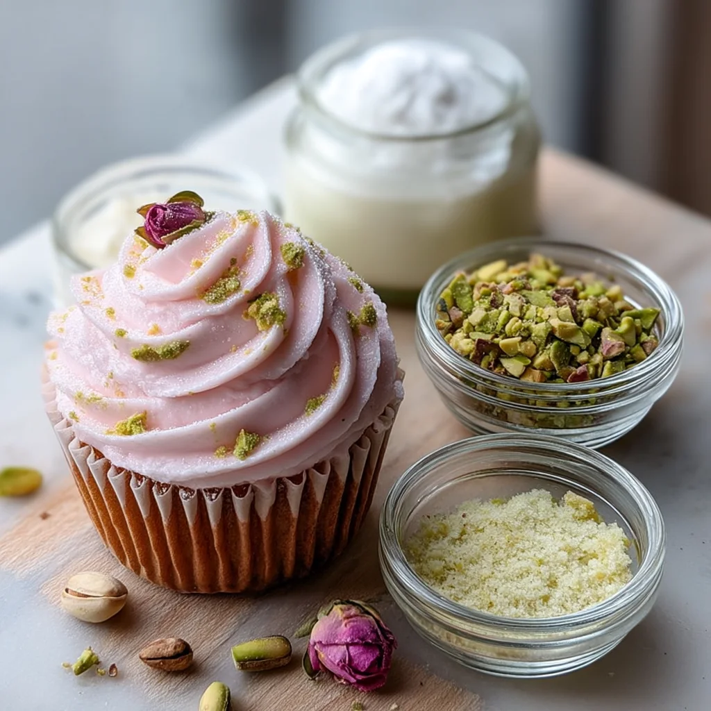Rose and Pistachio Cupcakes: A Floral Delight