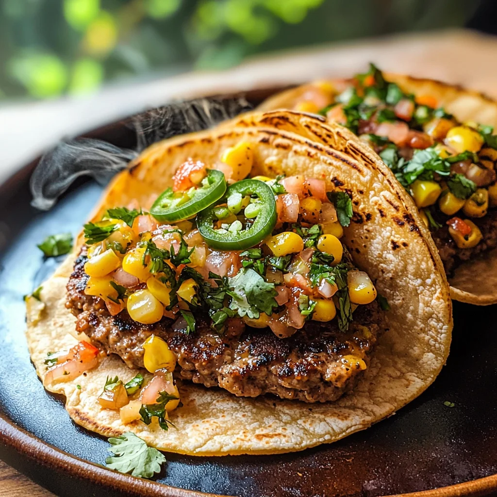 Street Corn Smash Burger Tacos