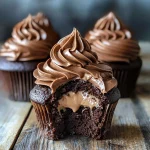 Swirled Chocolate Cupcakes with Creamy Chocolate Filling