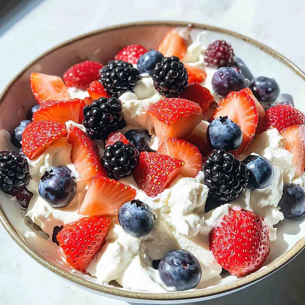 Triple Berry Cheesecake Fruit Salad
