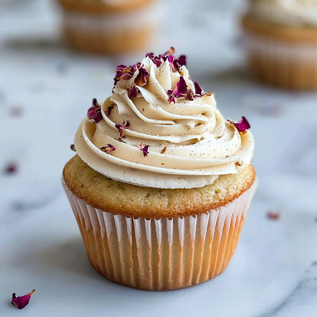 Vegan Cardamom Rose Cupcakes