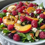 White Peach Raspberry Almond Salad