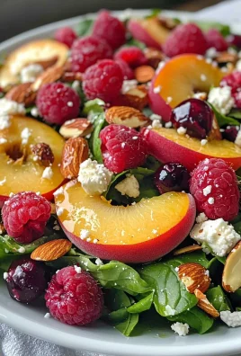 White Peach Raspberry Almond Salad
