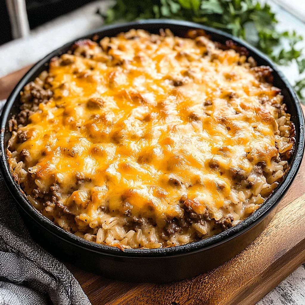 Cheesy Hamburger Rice Casserole