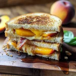 Honey Peach White Cheddar Grilled Cheese Sandwich