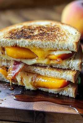 Honey Peach White Cheddar Grilled Cheese Sandwich