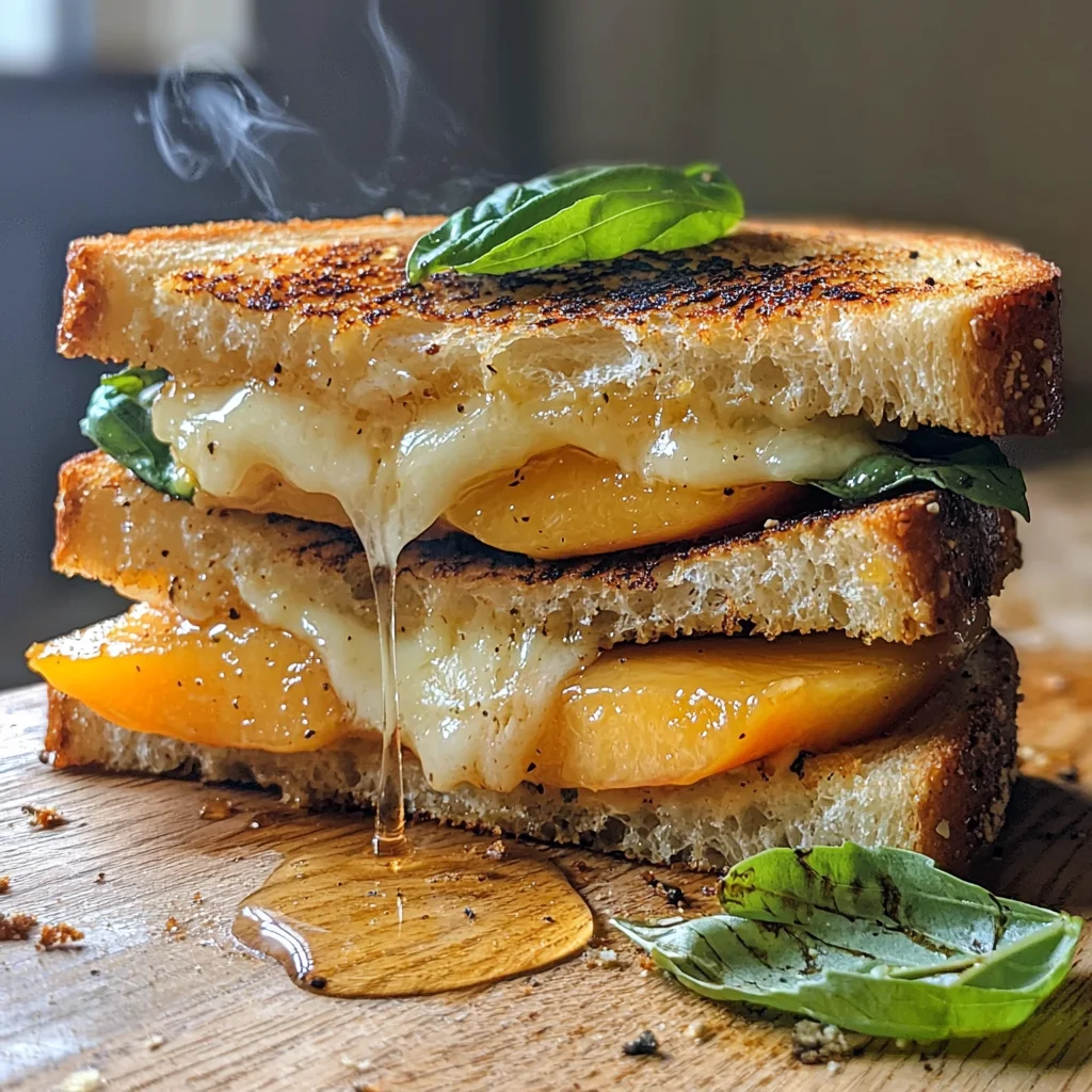 Honey Peach & White Cheddar Grilled Cheese image 4