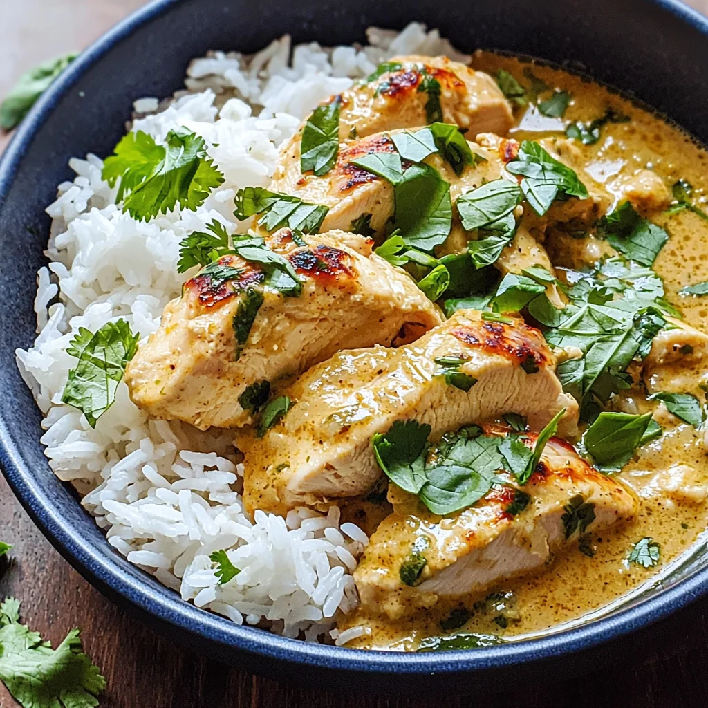 Spiced Coconut Basil Chicken with Rice: A Flavorful Delight
